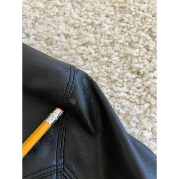 Zara Black Faux Leather Shirt Jacket Youth Size‎ 13-14 - Picture 5 of 10